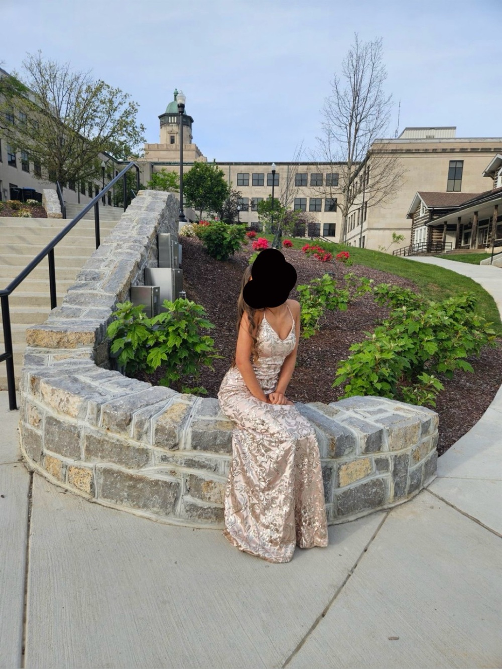 Gold sequin prom dress